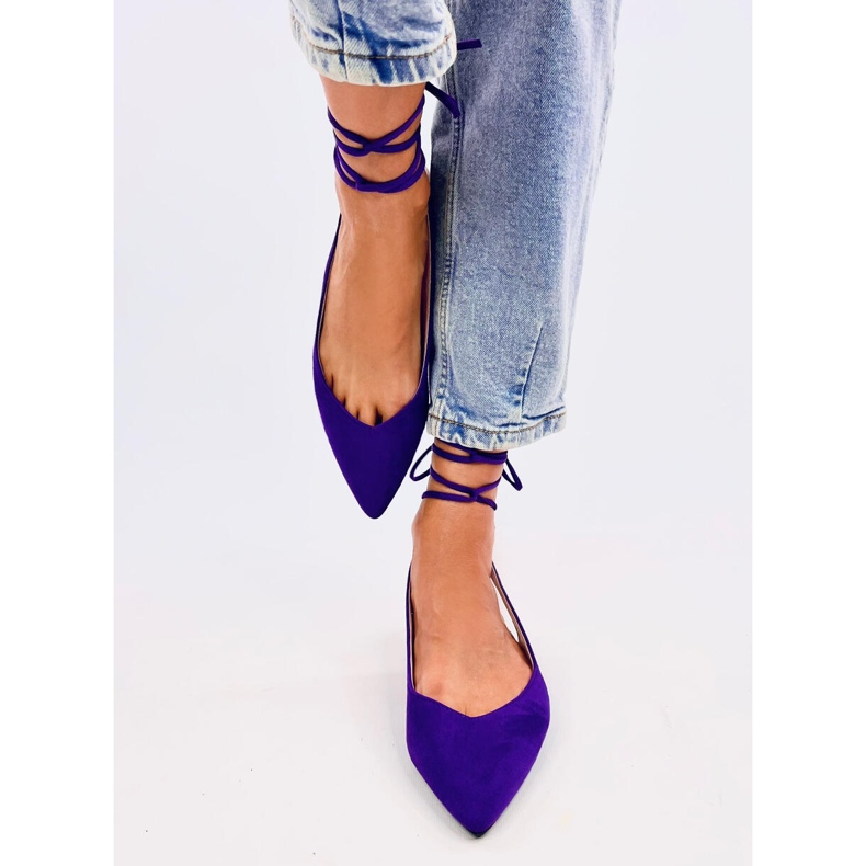 Bailarinas con cordones Dentoni Violeta púrpura 1