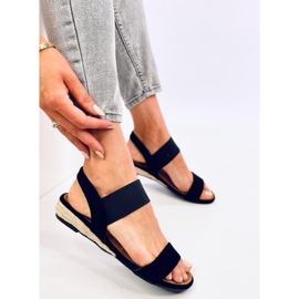 Amalf Sandalias alpargatas cuña baja negro 5