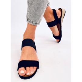 Amalf Sandalias alpargatas cuña baja negro 2