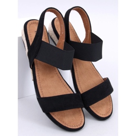 Amalf Sandalias alpargatas cuña baja negro 1