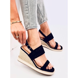 Debeve Sandalias alpargatas con cuña negra negro 5