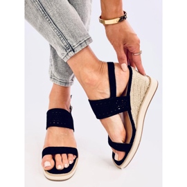 Debeve Sandalias alpargatas con cuña negra negro 2