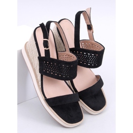 Debeve Sandalias alpargatas con cuña negra negro 1