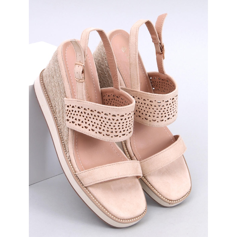 Debeve Sandalias alpargatas con cuña beige 1