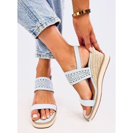 Debeve Sandalias cuña alpargata azul 2