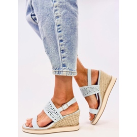 Debeve Sandalias cuña alpargata azul 4