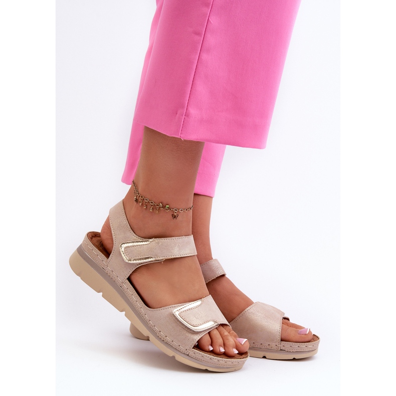 Evento Sandalias Mujer Velcros Beige Risanni 2