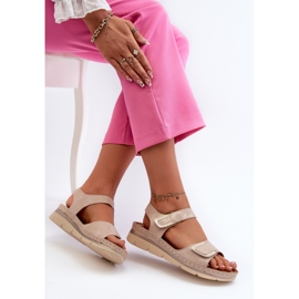Evento Sandalias Mujer Velcros Beige Risanni 7