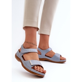 Evento Sandalias Cómodas Mujer Velcro Azul Iphiope 3
