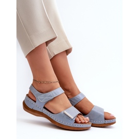 Evento Sandalias Cómodas Mujer Velcro Azul Iphiope 7