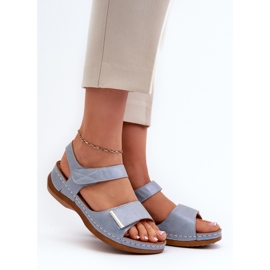 Evento Sandalias Cómodas Mujer Velcro Azul Iphiope 2