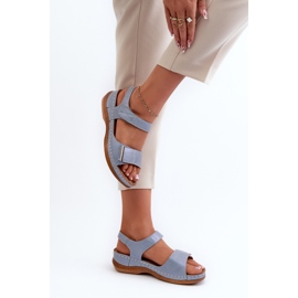Evento Sandalias Cómodas Mujer Velcro Azul Iphiope 6