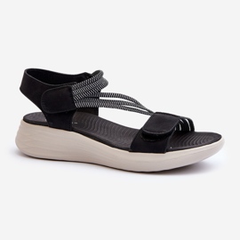 Evento Sandalias Cómodas De Mujer Con Velcro Negro Eladora 1