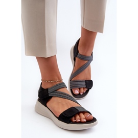 Evento Sandalias Cómodas De Mujer Con Velcro Negro Eladora 4