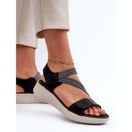 Evento Sandalias Cómodas De Mujer Con Velcro Negro Eladora 5