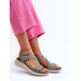 Sandalias Cómodas De Mujer Con Velcro Verde Eladora 7