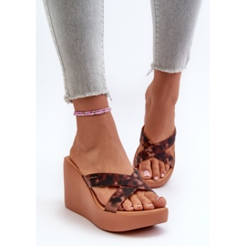 Chanclas de cuña para mujer 83520 Ipanema High Fashion Slide Fem Marrón 4