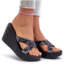 Chanclas de cuña para mujer 83520 Ipanema High Fashion Slide Fem Negro 11