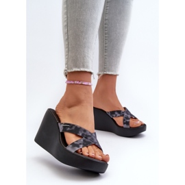 Chanclas de cuña para mujer 83520 Ipanema High Fashion Slide Fem Negro 4