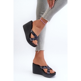 Chanclas de cuña para mujer 83520 Ipanema High Fashion Slide Fem Negro 6