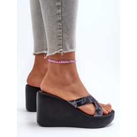 Chanclas de cuña para mujer 83520 Ipanema High Fashion Slide Fem Negro 8