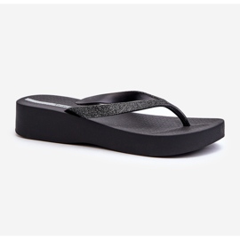 Chanclas de mujer con tira de purpurina 83386 Ipanema Mesh Chic Plat Fem Black negro 4
