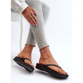 Chanclas de mujer con tira de purpurina 83386 Ipanema Mesh Chic Plat Fem Black negro 7