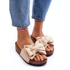 Seastar Chanclas de mujer beige con plataforma de corcho y lazo 2
