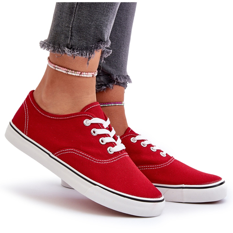 Zapatillas clásicas rojas para mujer rojo 4