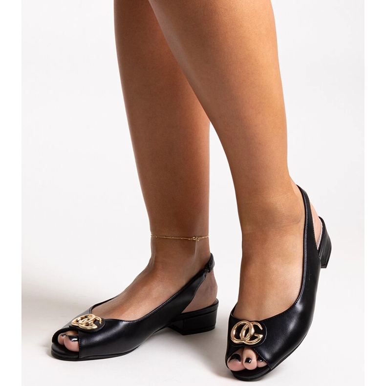 Sandalias Karimala plantilla de piel negro 1