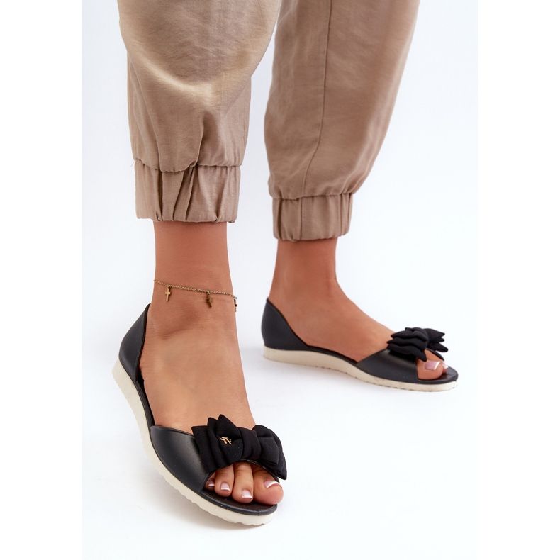 Bailarinas de mujer de goma con lazo, Georia negra negro 2