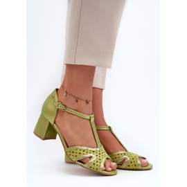 Sandalias Mujer Piel Con Tacón Alto Maciejka 06551-09 Lima verde 2
