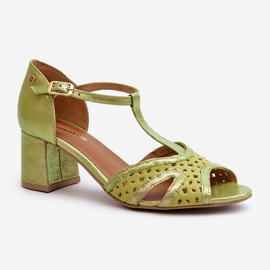 Sandalias Mujer Piel Con Tacón Alto Maciejka 06551-09 Lima verde 4