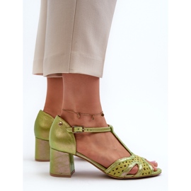 Sandalias Mujer Piel Con Tacón Alto Maciejka 06551-09 Lima verde 6