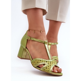 Sandalias Mujer Piel Con Tacón Alto Maciejka 06551-09 Lima verde 8