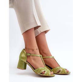 Sandalias Mujer Piel Con Tacón Alto Maciejka 06551-09 Lima verde 9