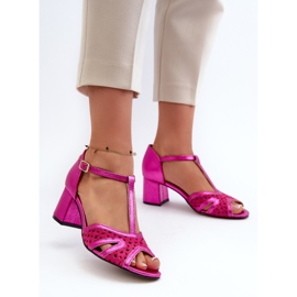 Sandalias Mujer Piel Con Tacón Alto Maciejka 06551-15 Fucsia rosa 2