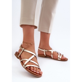 Sandalias Mujer Planas Piel Maciejka 06635-25 Dorado 3