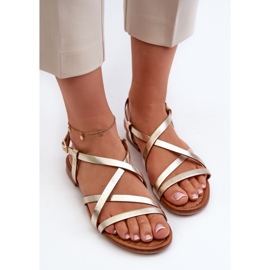 Sandalias Mujer Planas Piel Maciejka 06635-25 Dorado 6