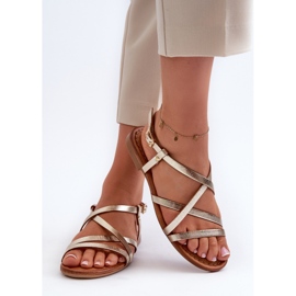 Sandalias Mujer Planas Piel Maciejka 06635-25 Dorado 7