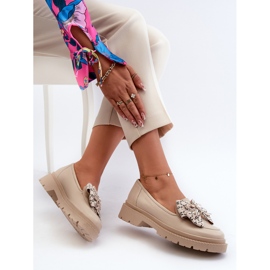 Mocasines Mujer Piel Con Lazo Laura Messi 2787 Beige Claro 11