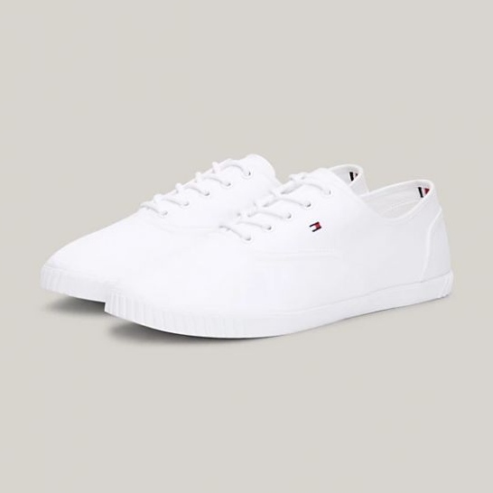 Tommy Hilfiger Zapatillas de lona con cordones W FW0FW07805YBS blanco 1 Tommy Hilfiger Zapatillas de lona con cordones W FW0FW07805YBS blanco 1