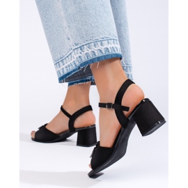 Sandalias negras elegantes de tacón alto de Sergio Leone negro 4