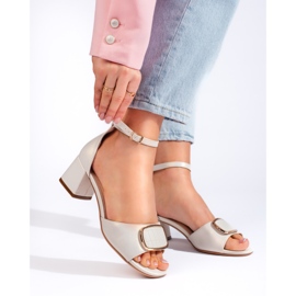 Sandalias de tacón gris claro de Sergio Leone 3