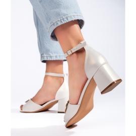 Sandalias de tacón gris claro de Sergio Leone 1 Sandalias de tacón gris claro de Sergio Leone 1