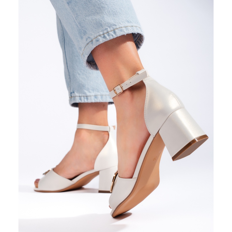 Sandalias de tacón gris claro de Sergio Leone 1 Sandalias de tacón gris claro de Sergio Leone 1