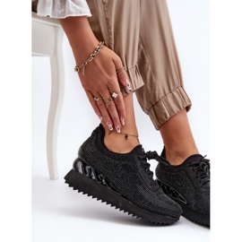 S.Barski Deportivas de Mujer con Cuña Decorada con Circonitas D&amp;A MR38-377 Negro 8
