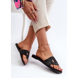 Chanclas de tacón plano de mujer Dimrose negro 8