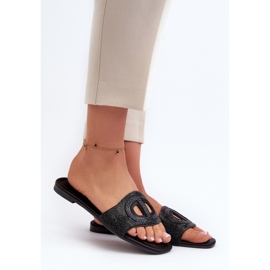 Chanclas de tacón plano de mujer Dimrose negro 1