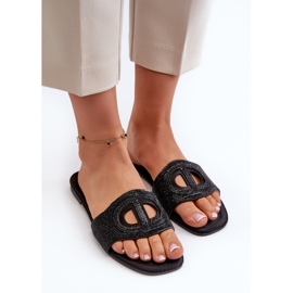 Chanclas de tacón plano de mujer Dimrose negro 5